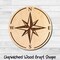 Nautical Compass 1 Unfinished Wood Shape Blank Laser Engraved Cut Out Woodcraft Craft Supply COM-001 product 1